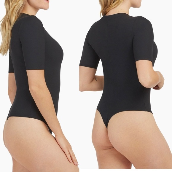 SPANX Suit Yourself Rib-Knit Short Sleeve Crewneck Bodysuit Size Small NEW - Picture 4 of 11